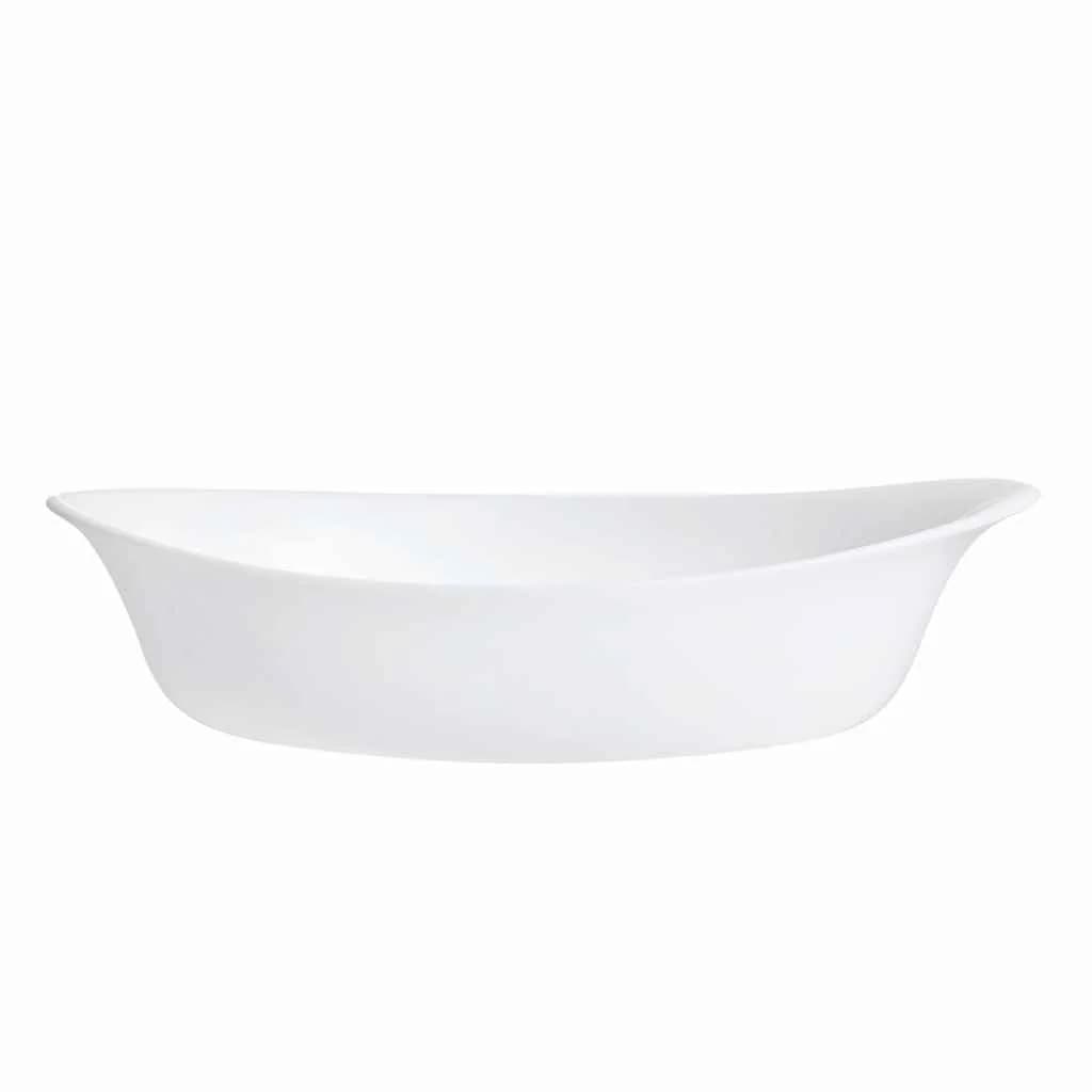 Fuente De Vidrio Asadera Luminarc Oval 28 Cm X 5 Cm Blanco — imagen 2 de 3