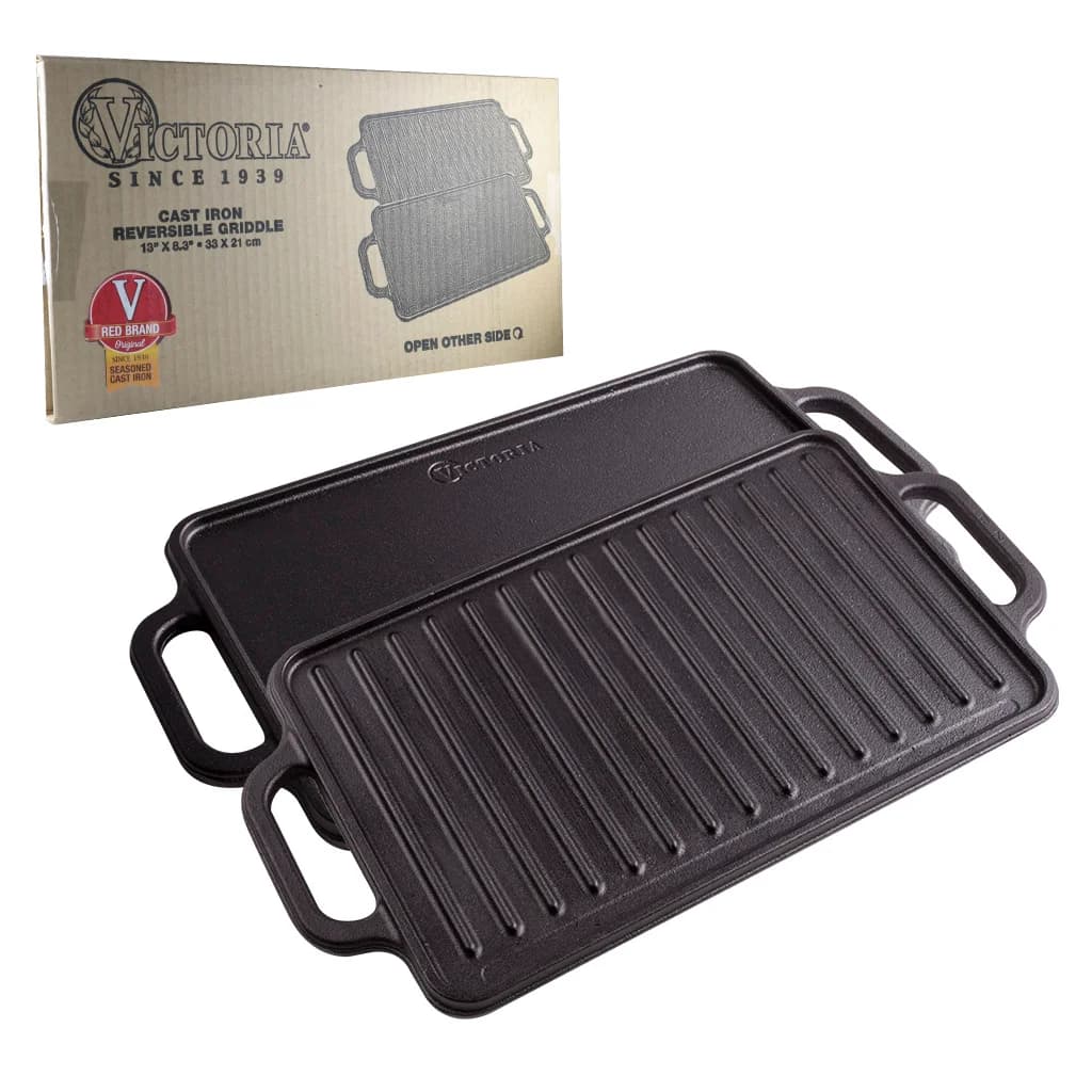 Plancha De Hierro Curado Reversible 21 X 33 Cm Victoria — imagen 2 de 5
