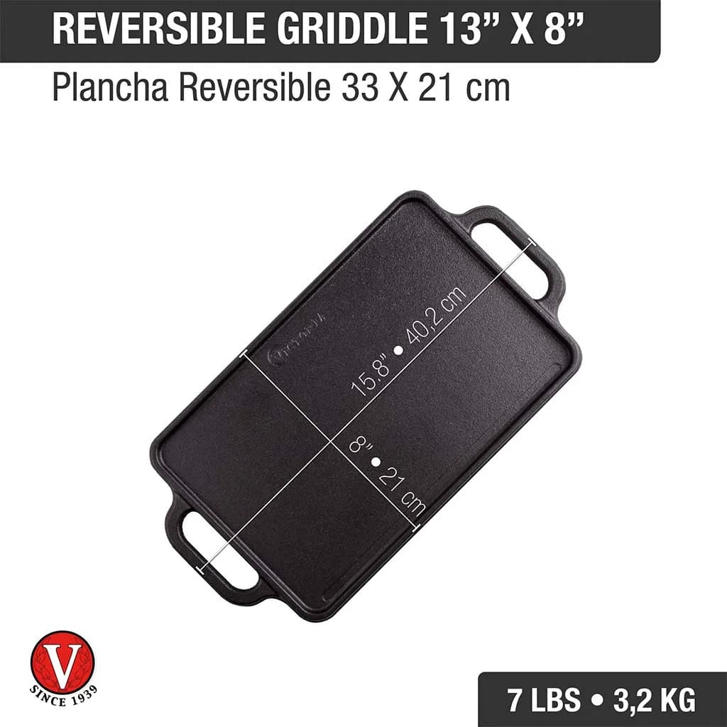 Plancha De Hierro Curado Reversible 21 X 33 Cm Victoria — imagen 5 de 5