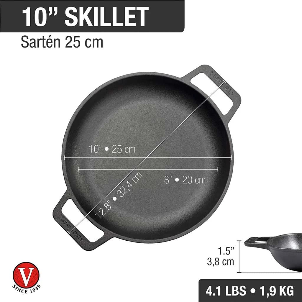 Sarten De Hierro Esmaltado Victoria Con Asas 25 Cm — imagen 3 de 3