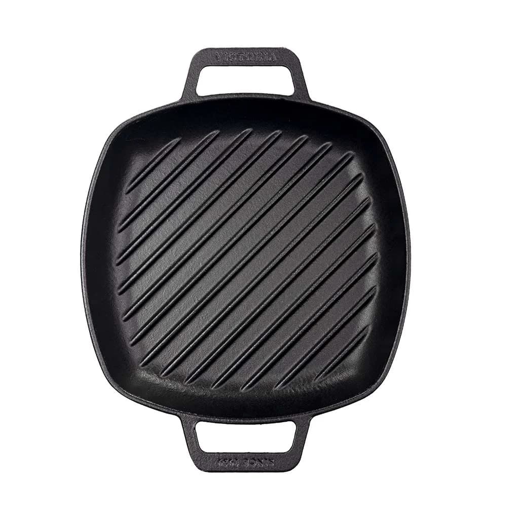 Plancha De Hierro Esmaltado Victoria Doble Asa Grill 25 Cm — imagen 2 de 4