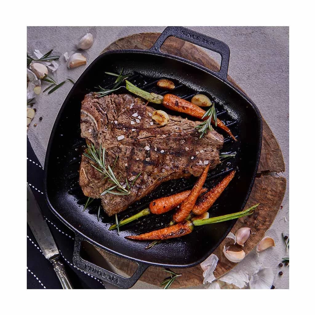 Plancha De Hierro Esmaltado Victoria Doble Asa Grill 25 Cm — imagen 4 de 4