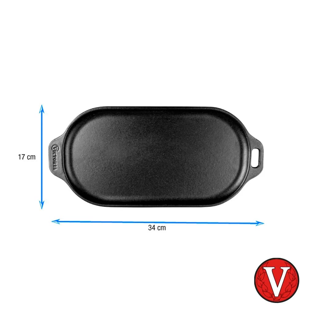 Plancha De Hierro Esmaltado Victoria Ovalada 34 X 17cm — imagen 2 de 3