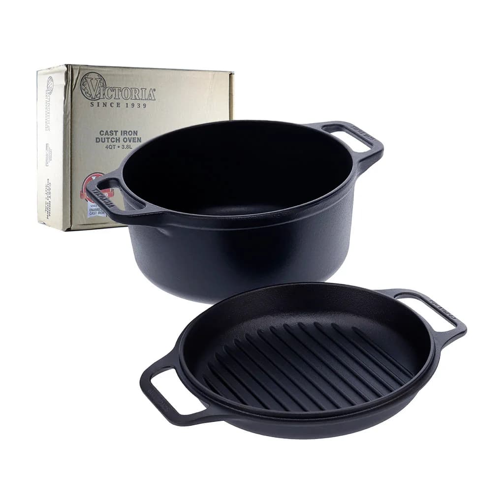 Olla C/tapa Doble Uso Hierro Curado Victoria 6 Litros 26 Cm — imagen 2 de 4