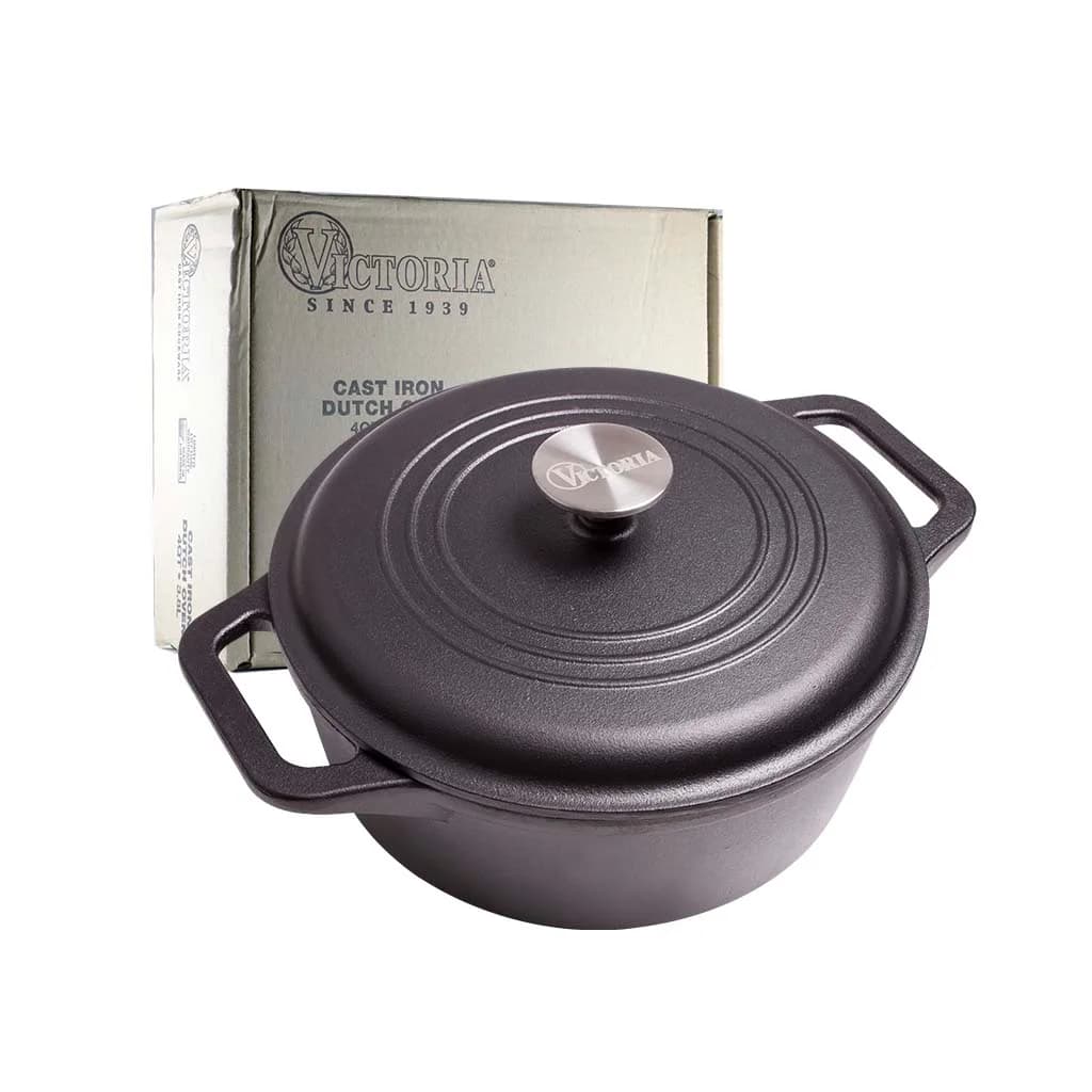 Cacerola De Hierro Curado 24 Cm Con Asas 4 Litros Victoria — imagen 1 de 4