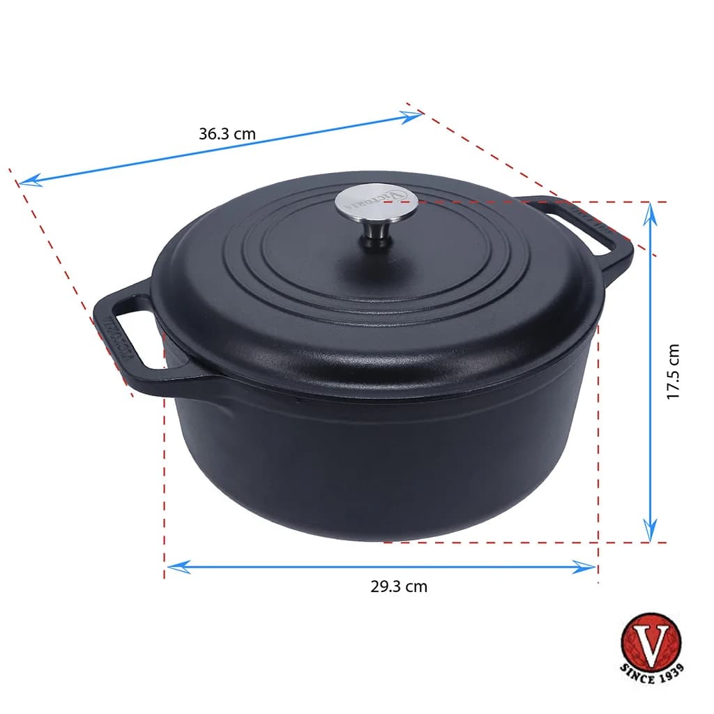 Olla De Hierro Curado Victoria 7 Litros 28 Cm Con Asas — imagen 3 de 4