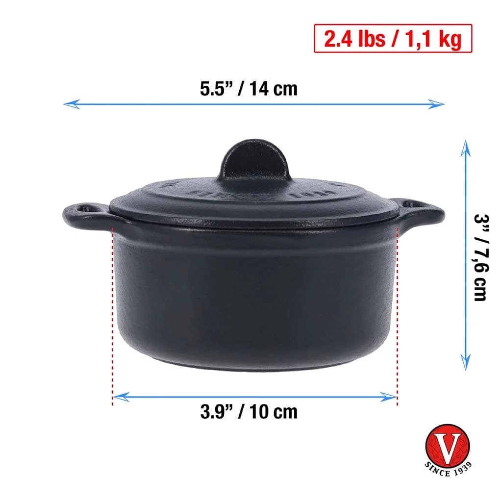 Olla De Hierro Esmaltado Mini 10 Cm Victoria Con Asas — imagen 5 de 5