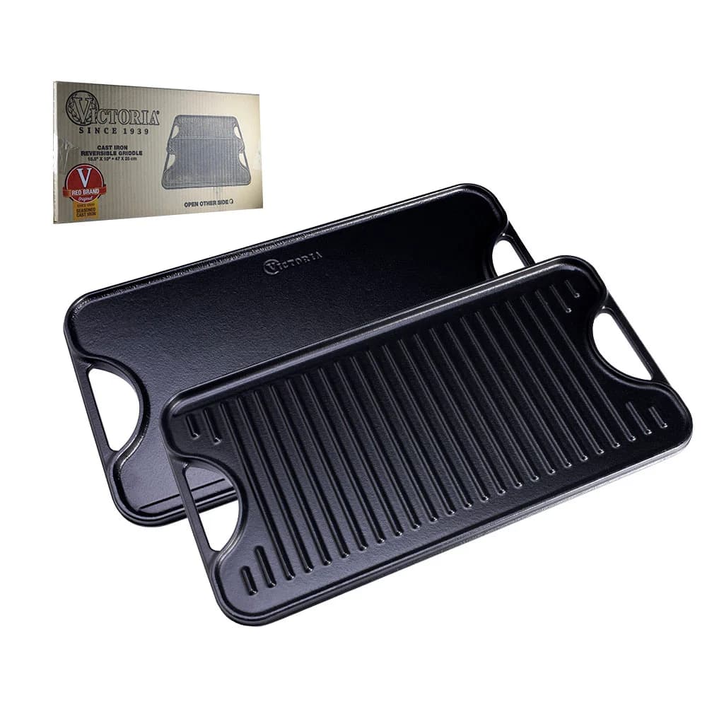 Plancha De Hierro Curado Victoria Reversible 47 X 25 Cm — imagen 1 de 4