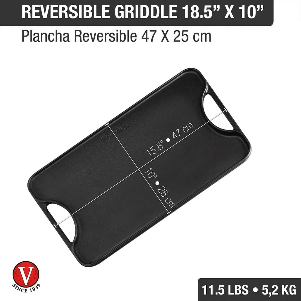 Plancha De Hierro Curado Victoria Reversible 47 X 25 Cm — imagen 4 de 4