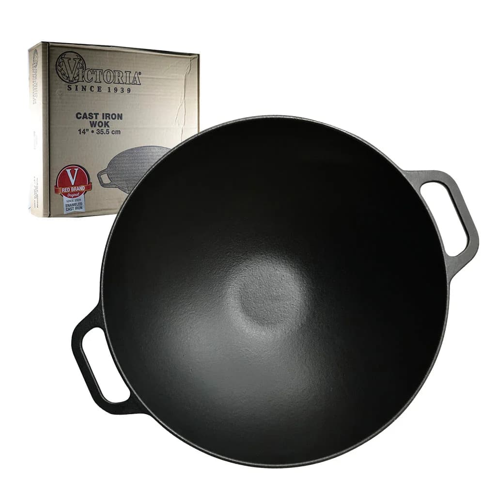 Wok De Hierro Esmaltado Victoria Con Asas 35 Cm 6 Litros — imagen 1 de 4