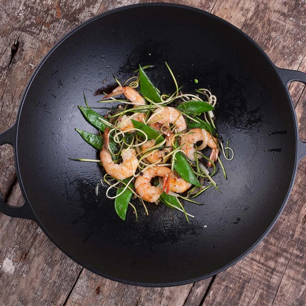Wok De Hierro Esmaltado Victoria Con Asas 35 Cm 6 Litros — imagen 4 de 4