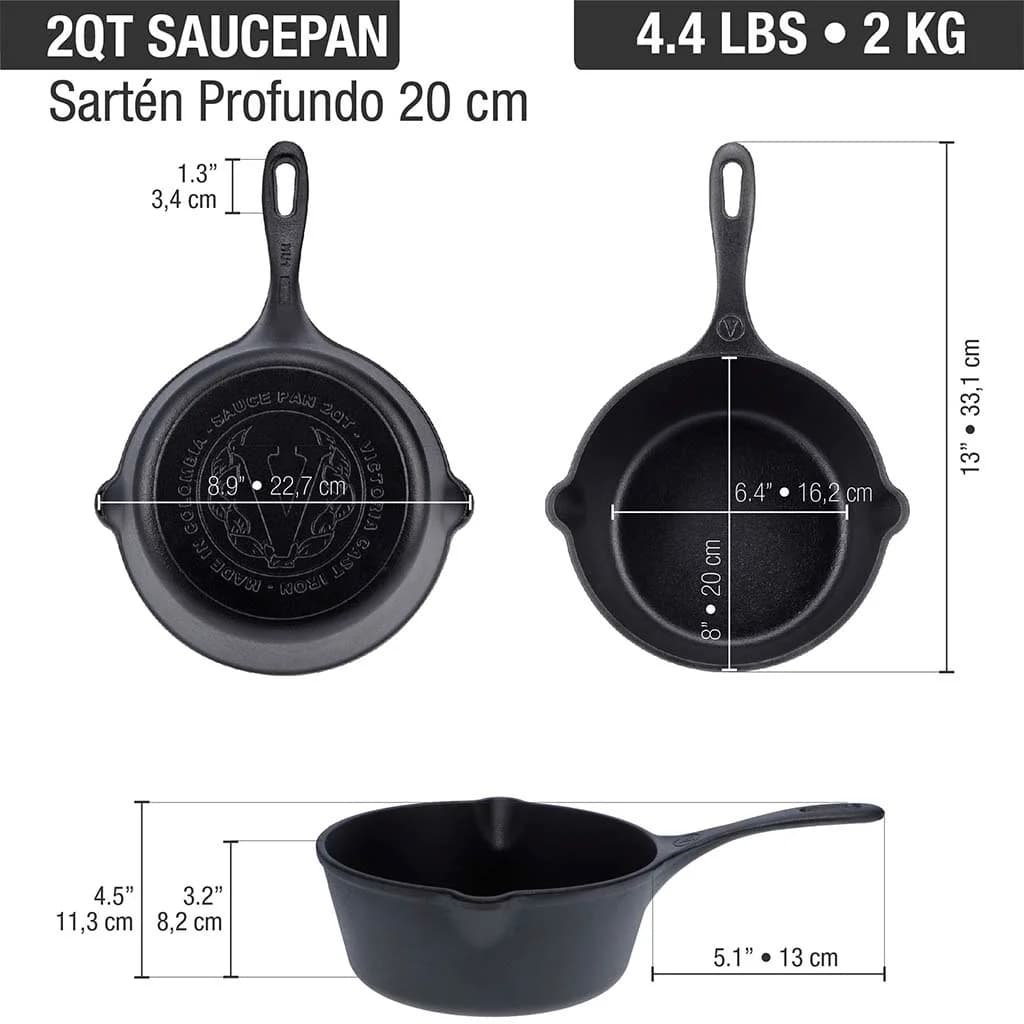 Salsero Sarten De Hierro Esmaltado Victoria 20 Cm — imagen 3 de 3