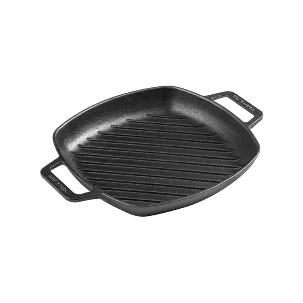 Plancha De Hierro Curado Cuadrada Doble Asa Victoria 25 Cm