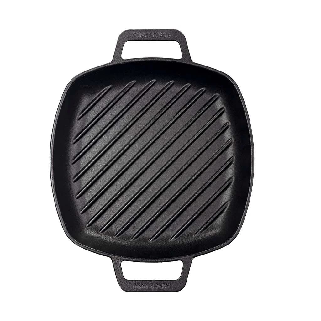 Plancha De Hierro Curado Cuadrada Doble Asa Victoria 25 Cm — imagen 2 de 4