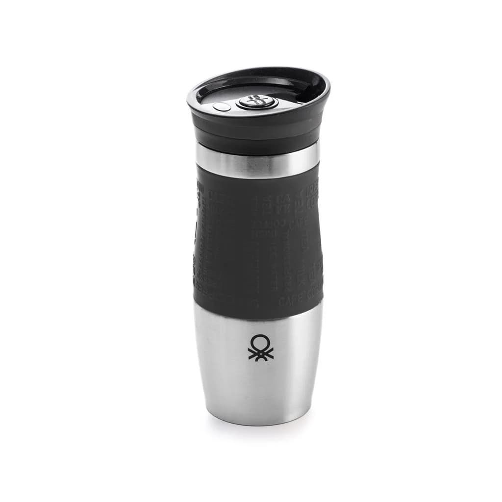 Vaso Termico Benetton 400 Ml Acero Inox Travel Mug Negro — imagen 1 de 1