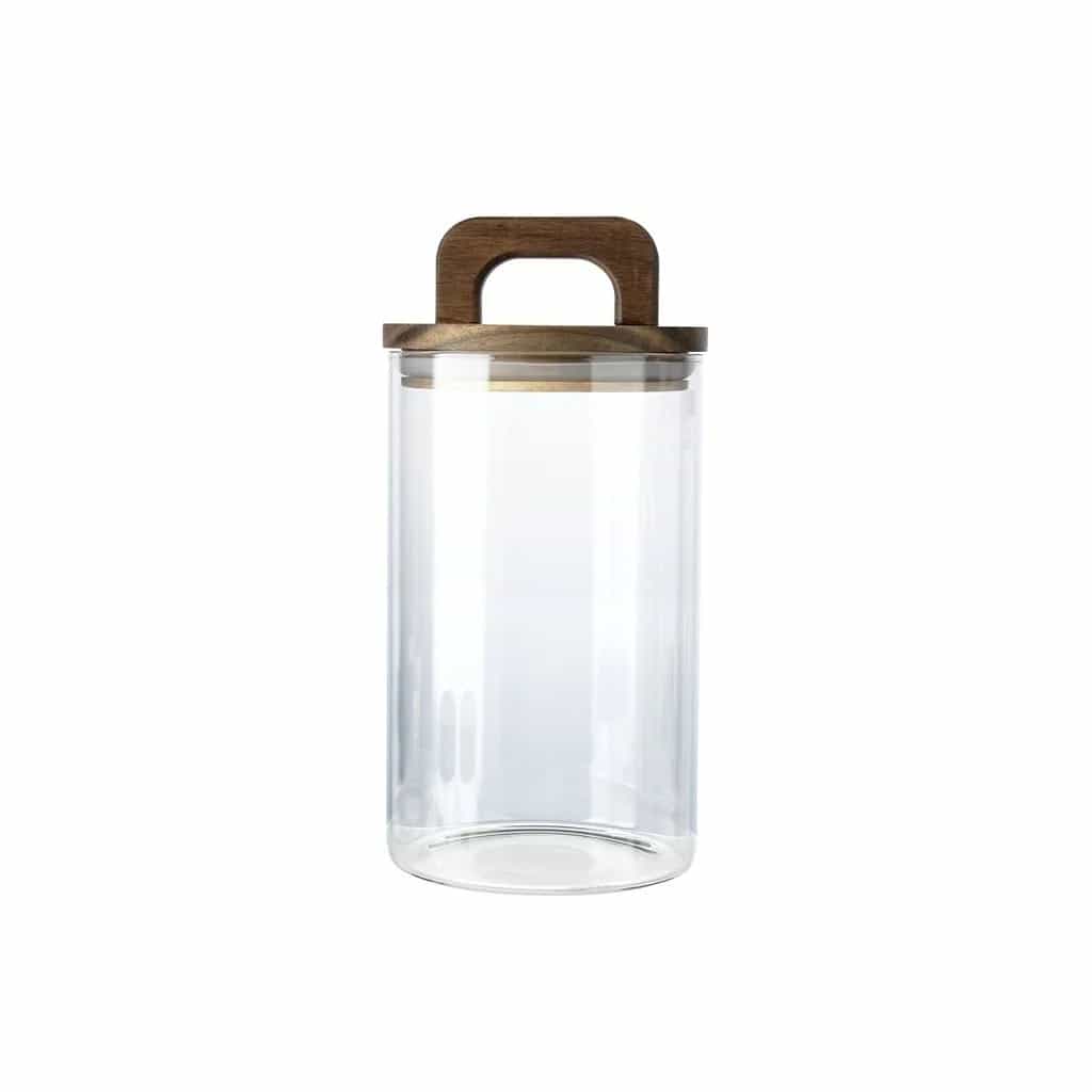 Frasco De Vidrio 1 Litro Con Tapa De Madera Selecta