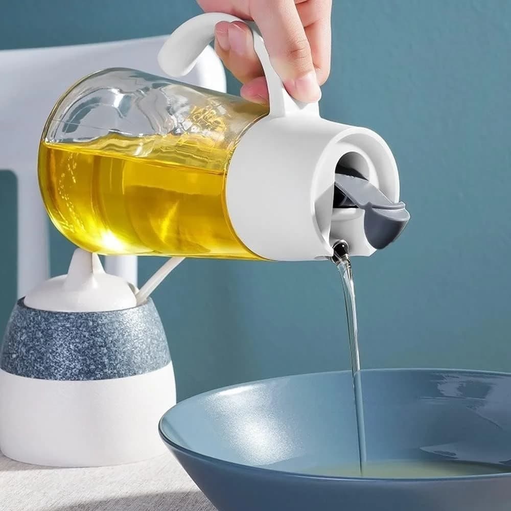 Aceitera Con Tapa Automatica 630 Ml Vidrio Plastico Selecta — imagen 2 de 3