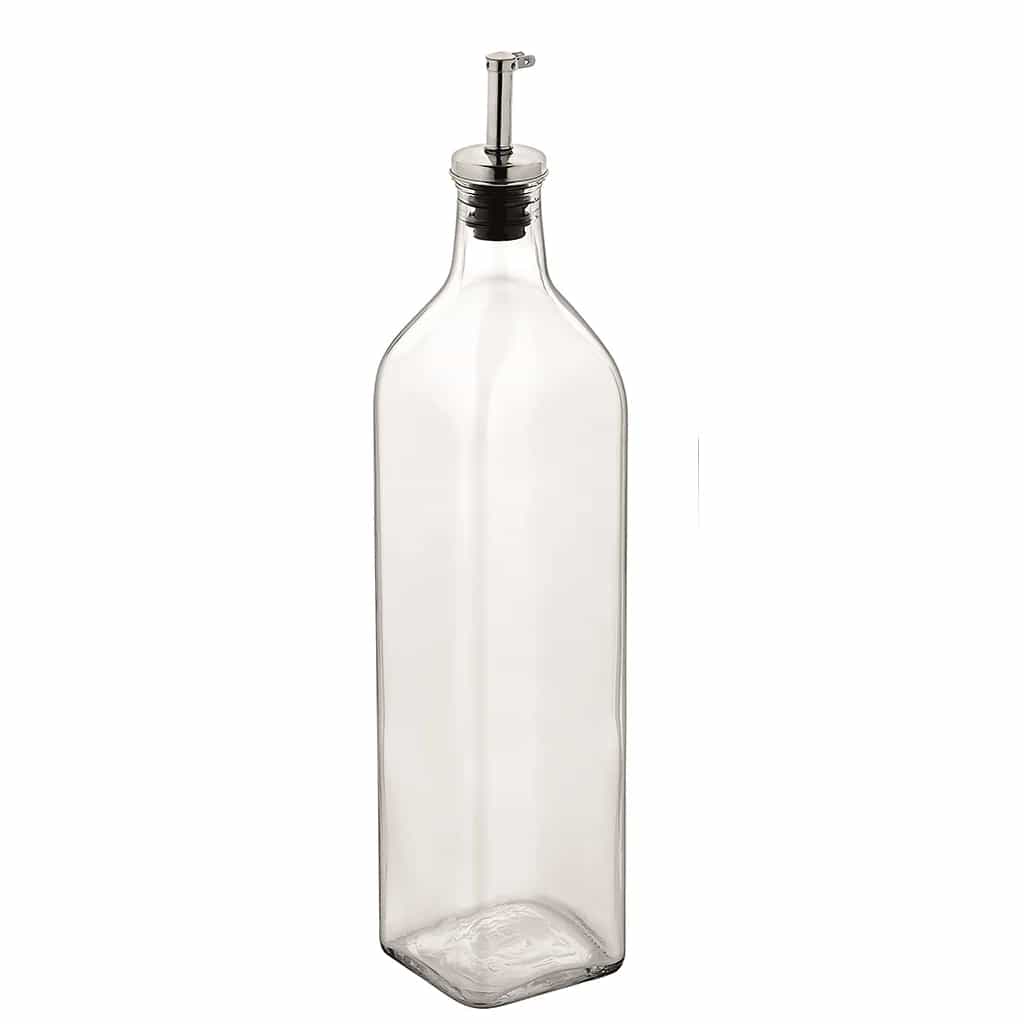 Aceitera Vinagrera 750 Ml De Vidrio Tapa Metal Renga