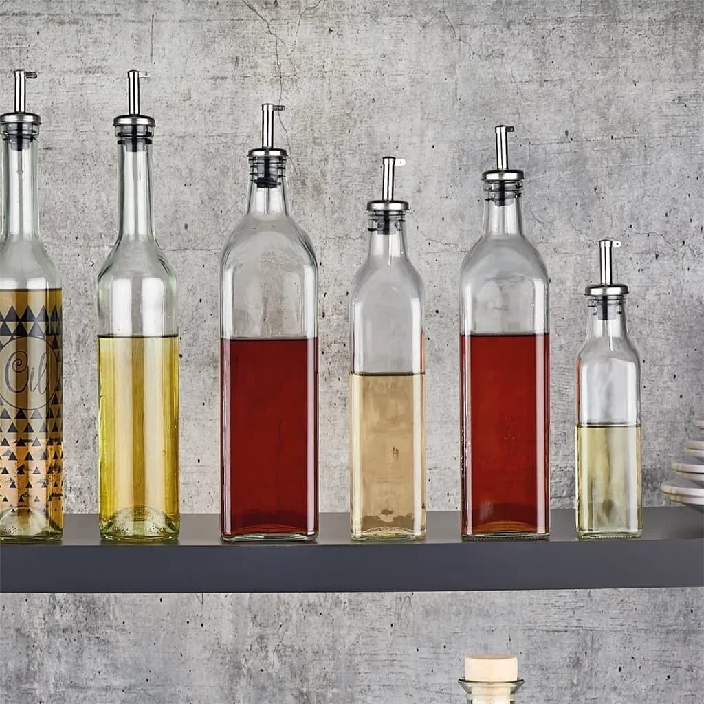 Aceitera Vinagrera 750 Ml De Vidrio Tapa Metal Renga — imagen 2 de 2