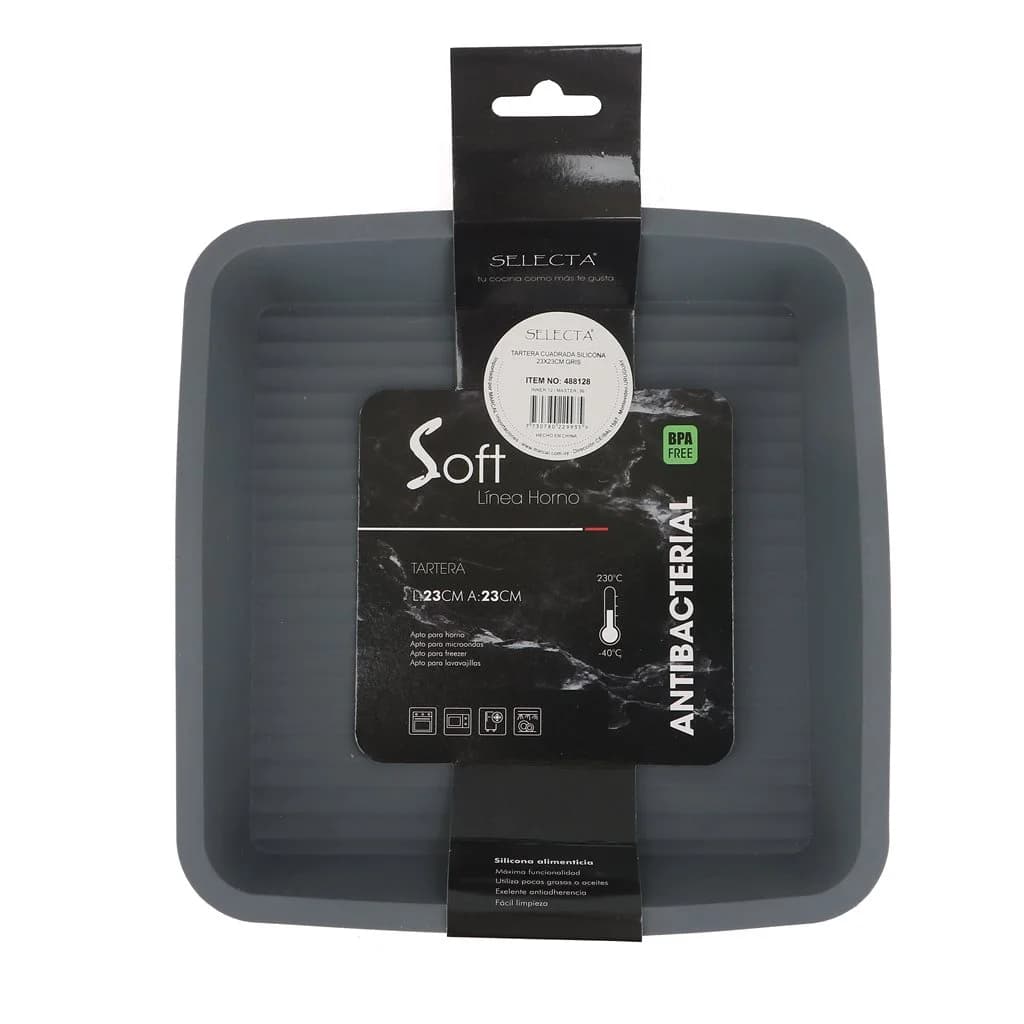 Tortera De Silicona Cuadrada Molde 23 Cm Antibact Bpa Free — imagen 2 de 2