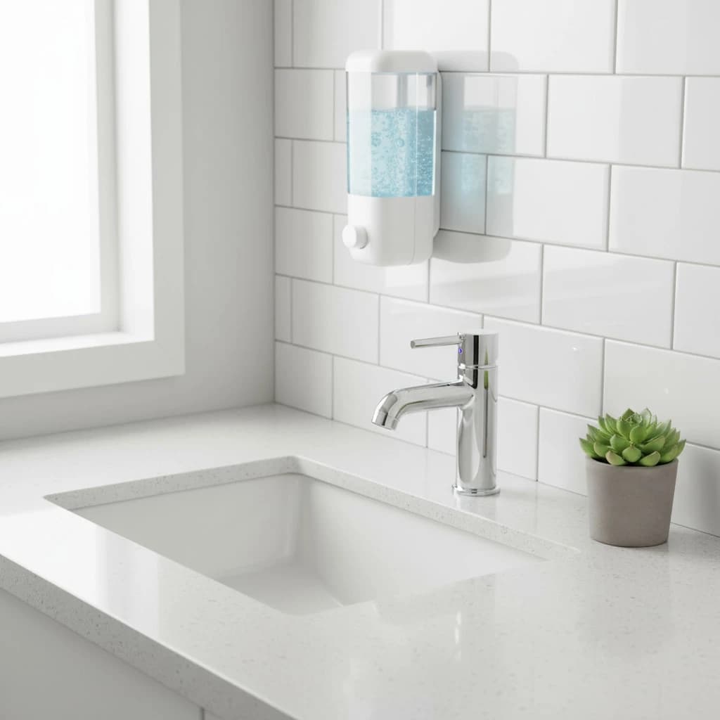 Dispensador De Jabon Liquido 600 Ml Blanco Plastico — imagen 3 de 3