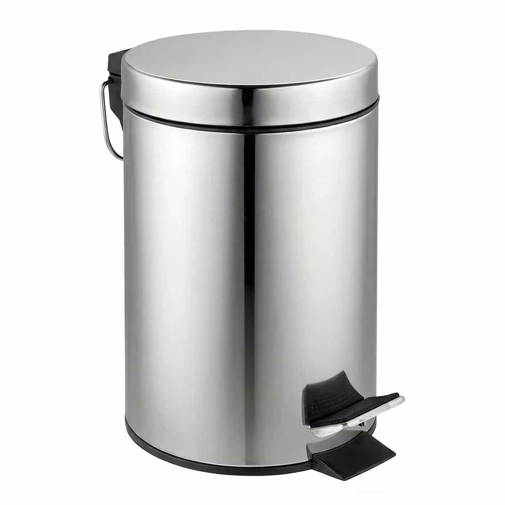 Papelera Acero Inoxidable 12 Litros Tacho Cesto Con Pedal Y Tapa