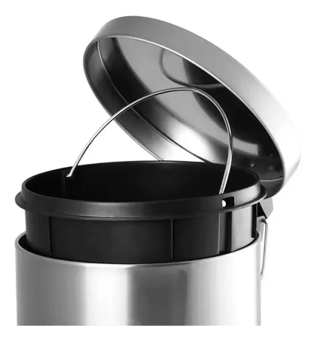 Papelera Acero Inoxidable 12 Litros Tacho Cesto Con Pedal Y Tapa — imagen 2 de 5