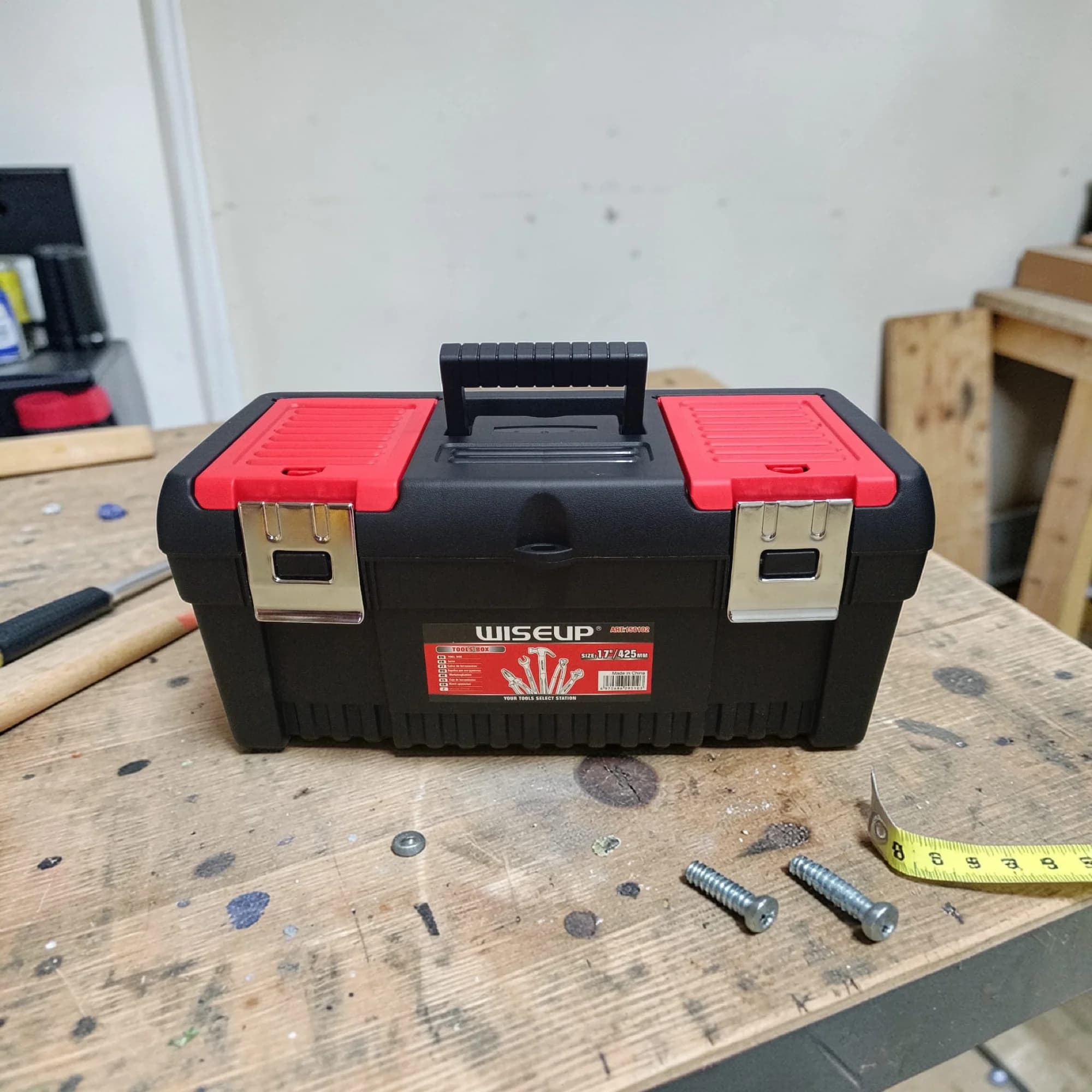 Caja De Herramientas Wiseup 41 Cm Bandeja Y Cierres Acero — imagen 4 de 4