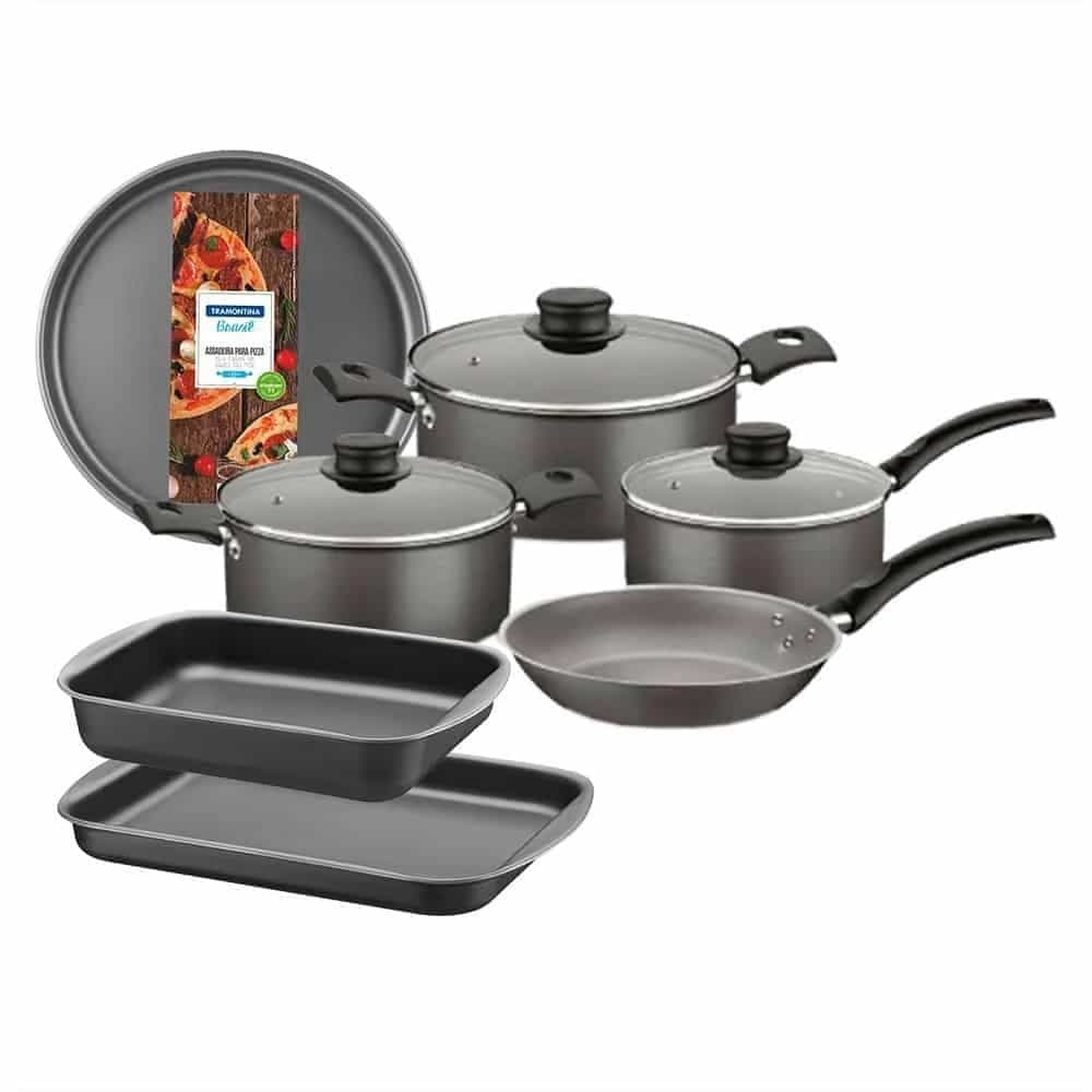 Juego De Ollas Asaderas Tramontina Kit De Cocina 10 Piezas