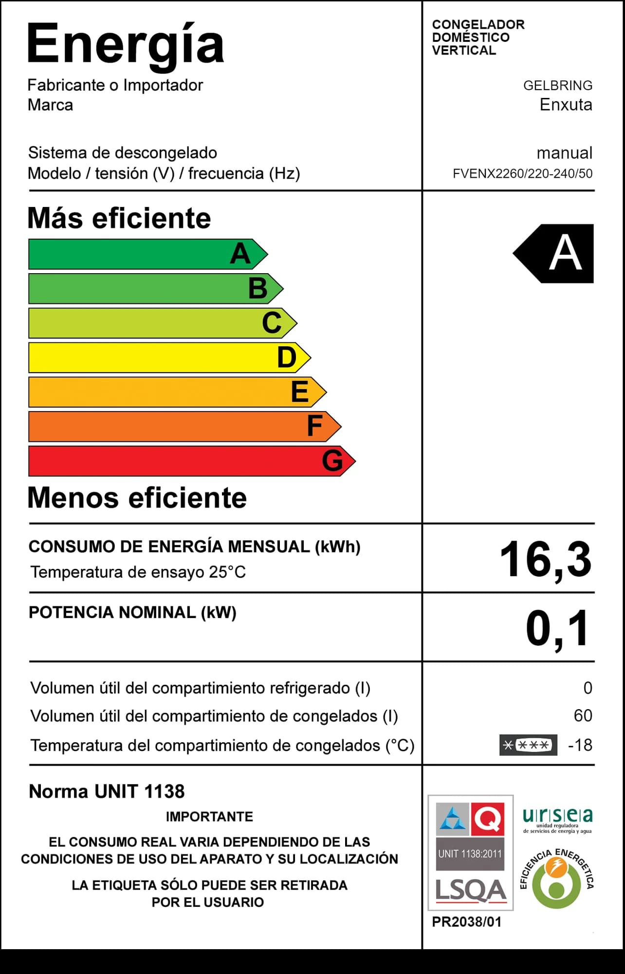 Freezer vertical — imagen 4 de 4