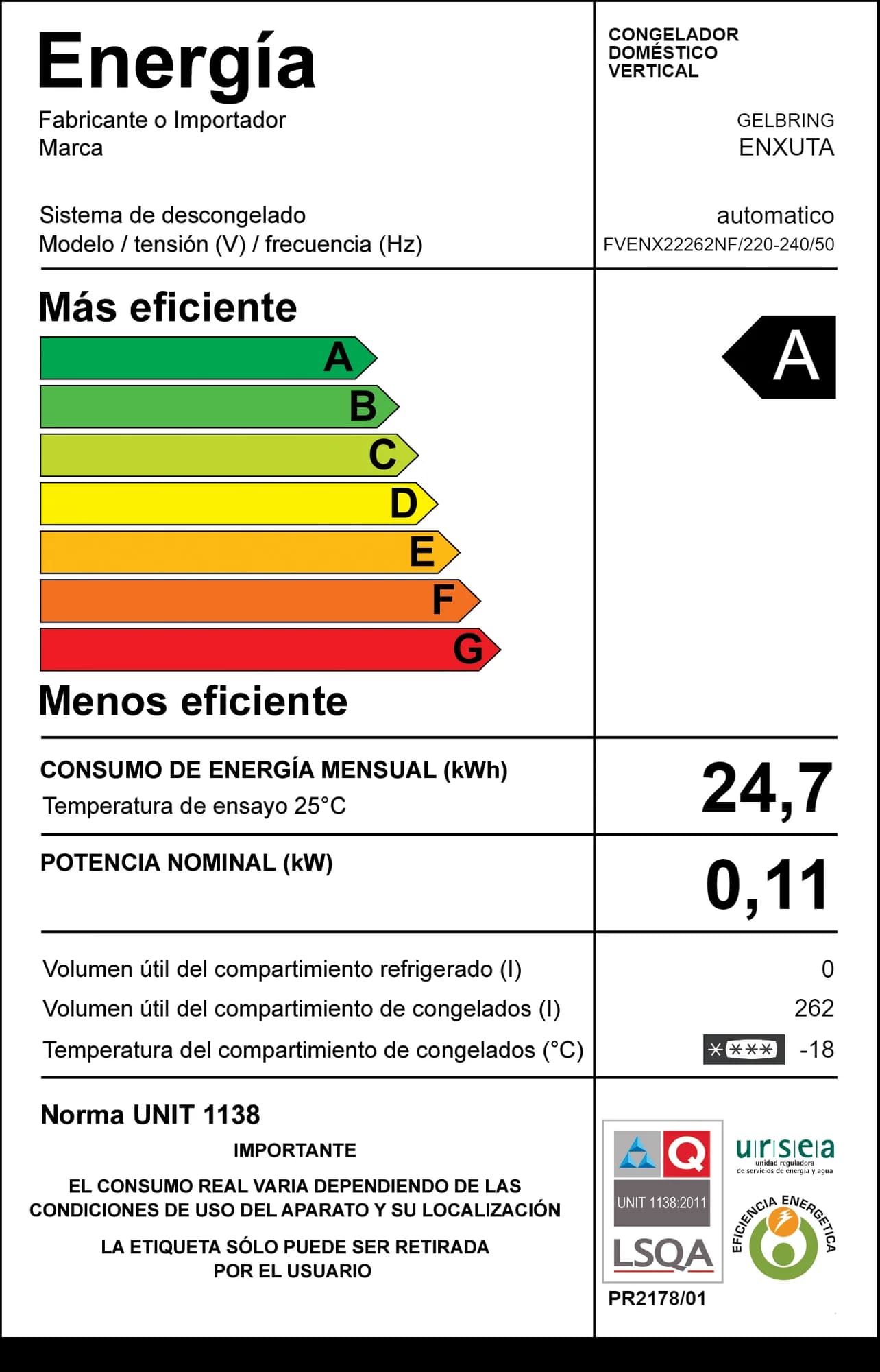 Freezer Frío Seco Vertical — imagen 4 de 4