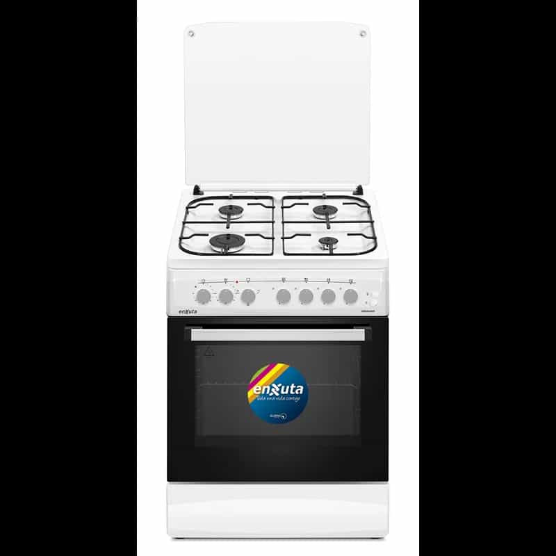 Cocina Combinada 4 Hornallas Blanca 60x60 con Convección