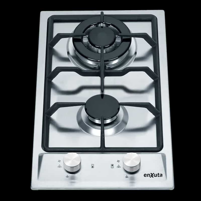 Anafe de Empotrar con 2 Hornallas a Gas Inox con Hierro Fundido