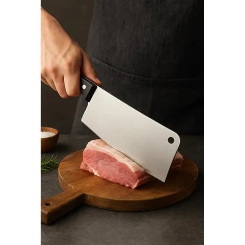 Hachuela De Cocina Acero Inoxidable 30 Cm Hoja 17 X 7 Cm Acero Negro — imagen 3 de 6