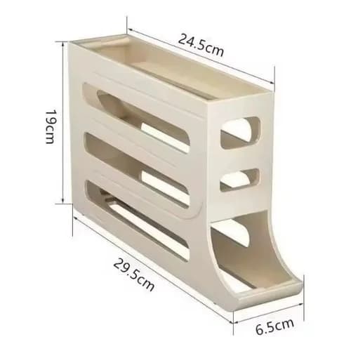 Huevera Plástica Diseño Deslizante Organizador 4 Niveles Beige — imagen 5 de 5