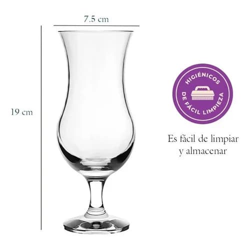Copa Daiquiri Nadir Windsor Hurricane 380 Ml Vidrio Set X6 — imagen 7 de 8