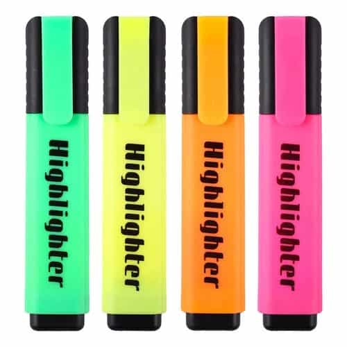 Set X4 Marcadores Resaltadores Fluorescentes