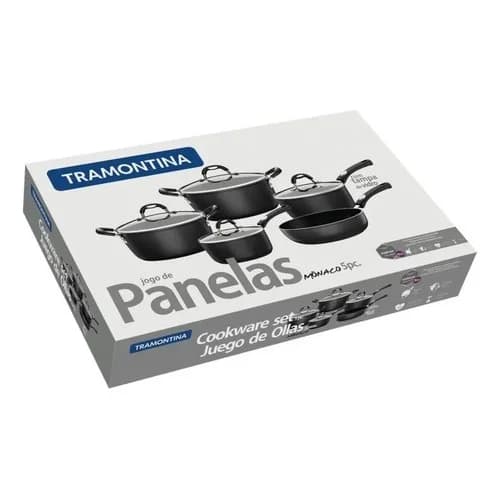 Juego De Utensilios De Cocina Tramontina Mônaco 5 Piezas Negro — imagen 2 de 3