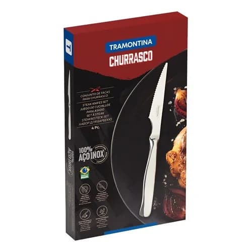 Juego De Cuchillos Para Asado Tramontina Zurique 4 Piezas Inoxidable — imagen 3 de 4