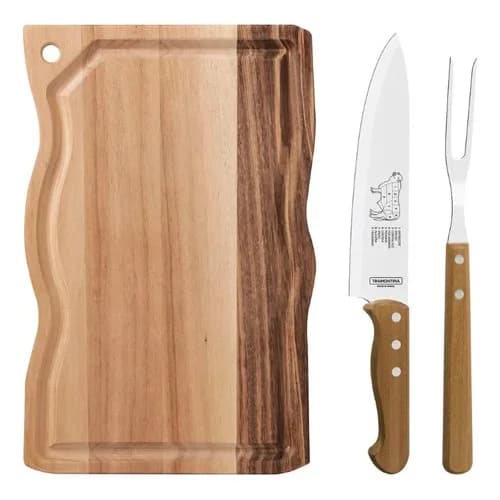Set Parrillero Tramontina Churrasco Acero Inoxidable Con Tabla Y Cuchillo — imagen 3 de 5