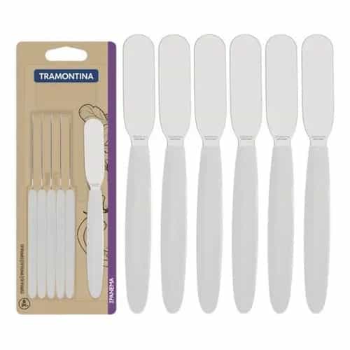 Juego De Espátulas Para Manteca Tramontina 6 Piezas Blanco