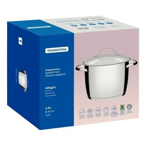 Espaguetera Tramontina Allegra Acero Inoxidable 22 Cm 5,5 L — imagen 2 de 2
