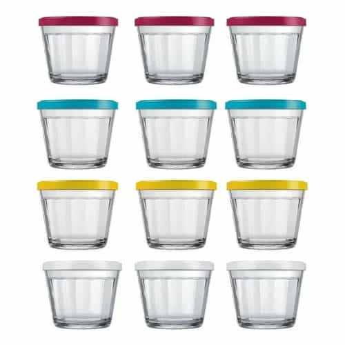 Pack X12 Bowls Americanos Nadir De Vidrio Con Tapa 350 Ml