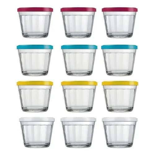 Pack X12 Bowls Americanos Nadir De Vidrio Con Tapa 350 Ml — imagen 1 de 4