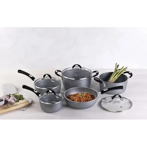 Juego De Utensilios Tramontina Mônaco Antiadherentes 5 Piezas Gris — imagen 5 de 5