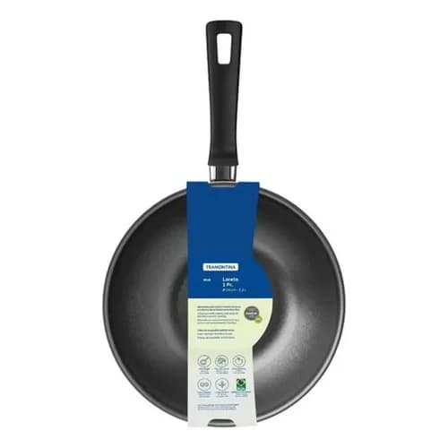 Wok Tramontina Loreto Aluminio 24 Cm Negro — imagen 2 de 4