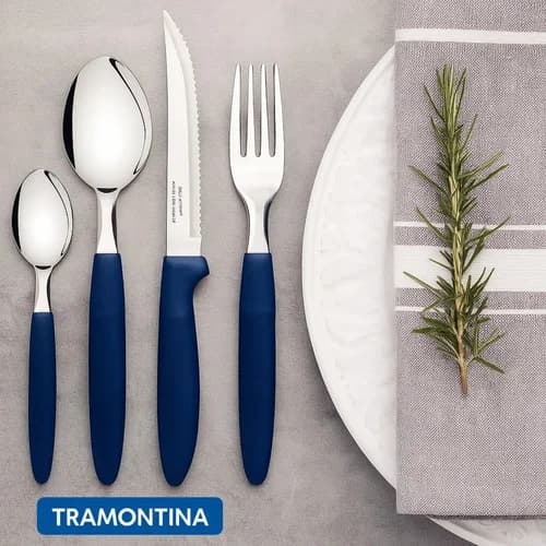 Juego De Cubiertos Tramontina Ipanema Acero Inoxidable 25 Piezas Azul — imagen 7 de 8