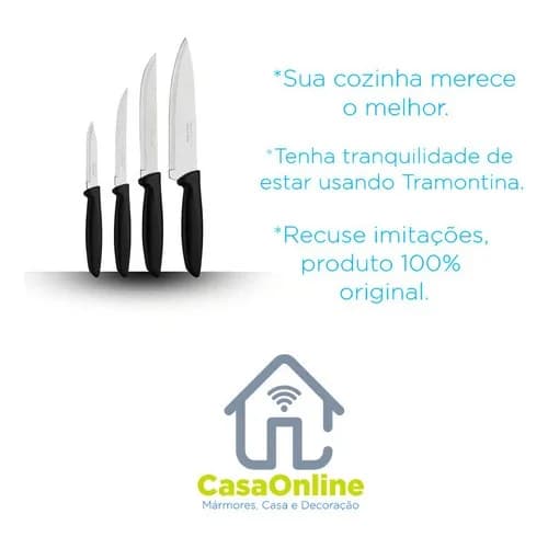 Juego De Cuchillos Tramontina Plenus Para Asado 4 Piezas Negro — imagen 6 de 6