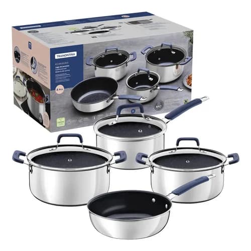 Juego Utensilios Cocina Tramontina Romagna Ceramic 4 Piezas Azul — imagen 1 de 9