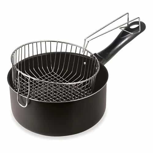 Sartén Fortaleza Aluminio Antiadherente 20 Cm Con Cesta Negro